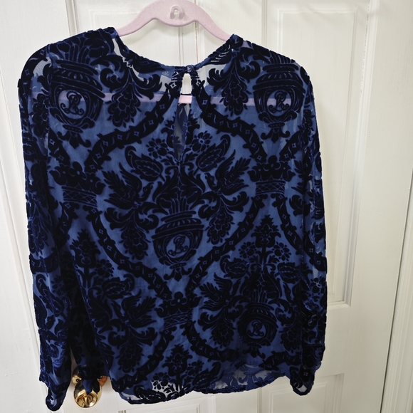 Ralph Lauren Silk & Viscose Sheer Velvet Top US14 - Picture 5 of 5